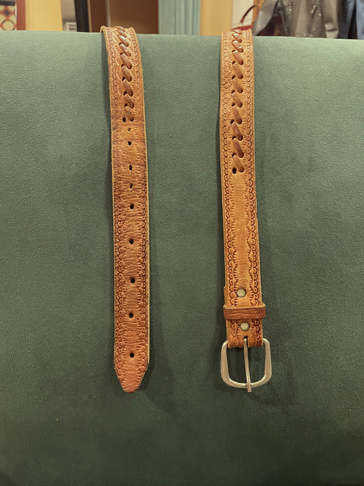 Vintage, Δερμάτινη Γυναικεία Ζώνη σε Καφέ χρώμα (M/L)