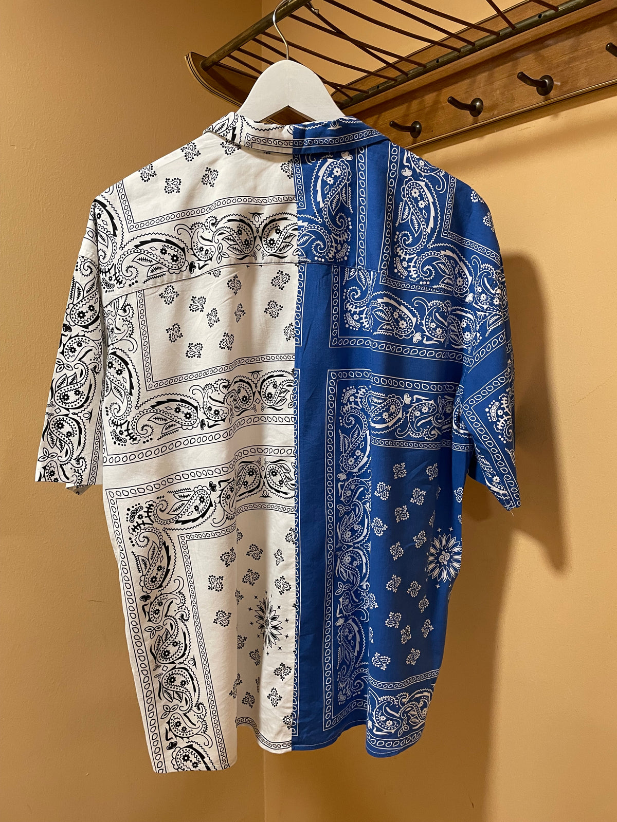 Hawaiian Ανδρικό Πουκάμισο FSBN σε Λευκό - Σιέλ χρώμα (Oversized M)