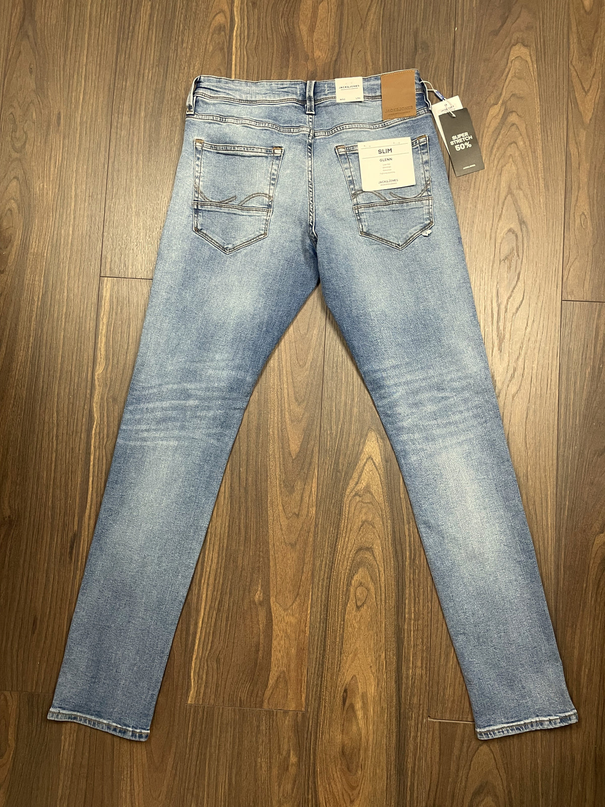 Stock, Aνδρικό Τζιν Παντελόνι JACK & JONES Slim Fit σε Ξεθωριασμένο χρώμα (No 32)