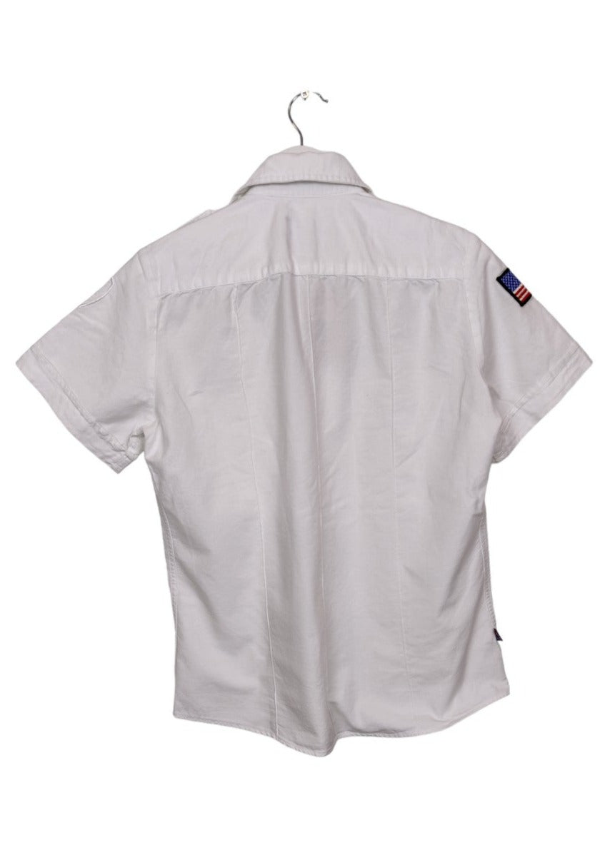 Vintage, Γυναικείο, Κοντομάνικο Πουκάμισο BLAUER USA σε Λευκό χρώμα (Medium)