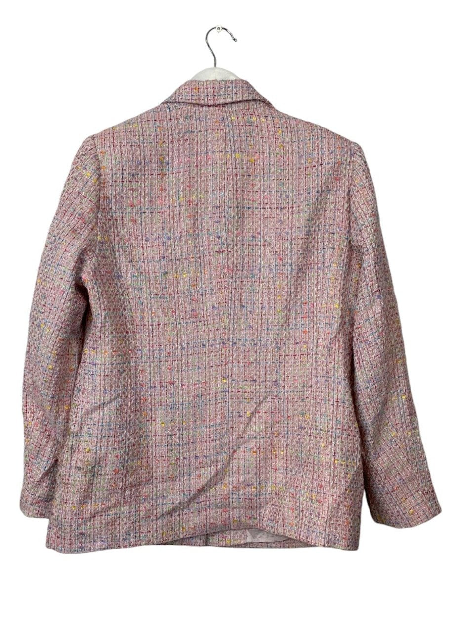 Vintage, Γυναικείο Tweed Σακάκι σε Ροζ χρώμα (Medium)