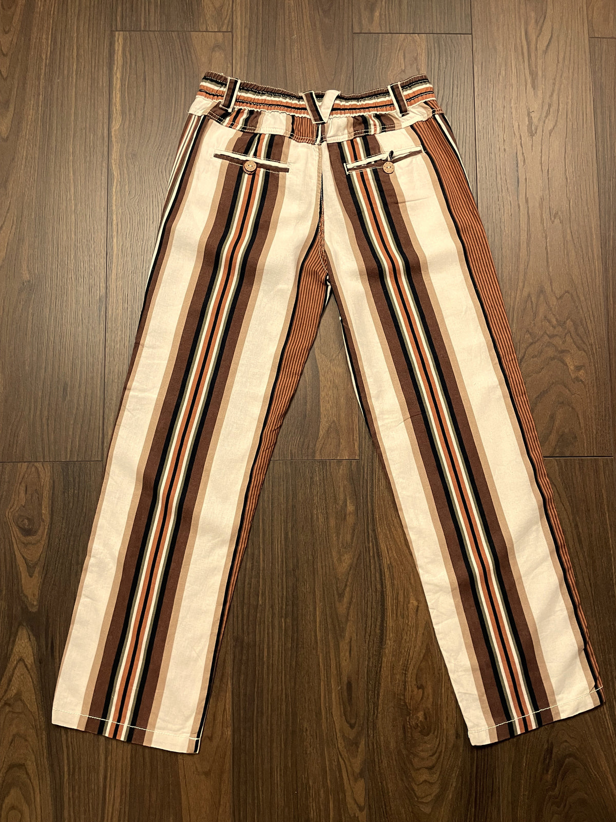 Γυναικεία Παντελόνα από Λινό και Βισκόζη VINTAGE DENIM σε Γήινα χρώματα (XS - Σχετικά άνετη γραμμή)