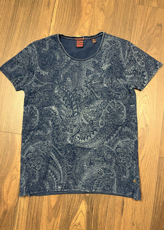 Εμπριμέ Ανδρικό T-Shirt SCOTCH & SODA True Gentleman σε Μπλε - Πετρόλ χρώμα (M/L)