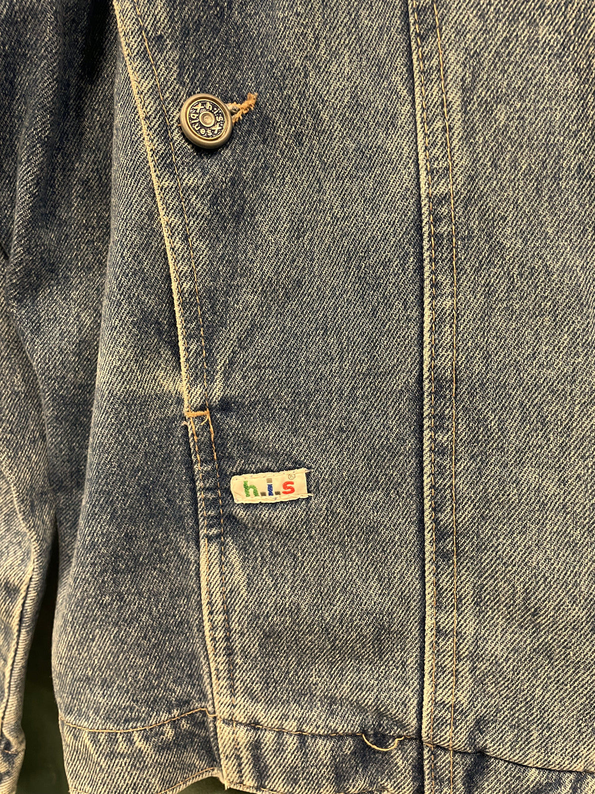 Vintage Ανδρικό Τζιν Τζάκετ HIS σε Ξεθωριασμένο Denim (Άνετο L/XL)