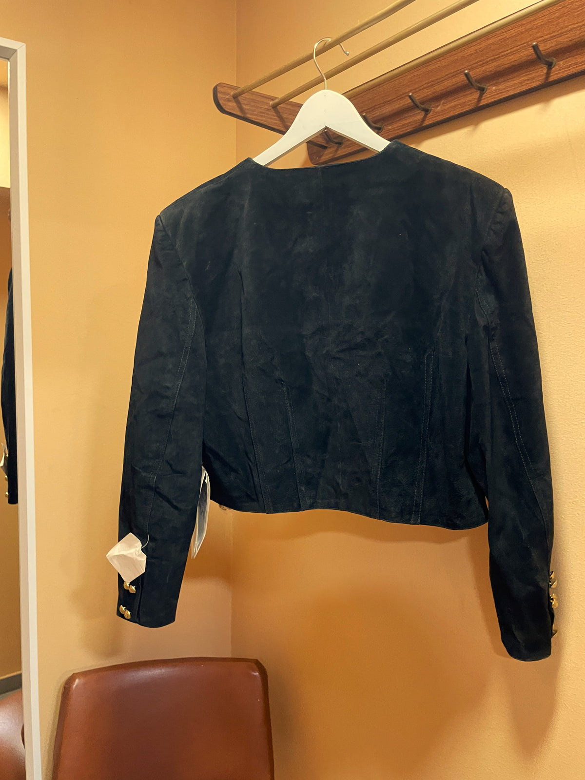 UNIQUE ITEM: Stock Vintage, Δερμάτινο Crop Τζάκετ YUPPIE σε Μαύρο χρώμα (Medium)