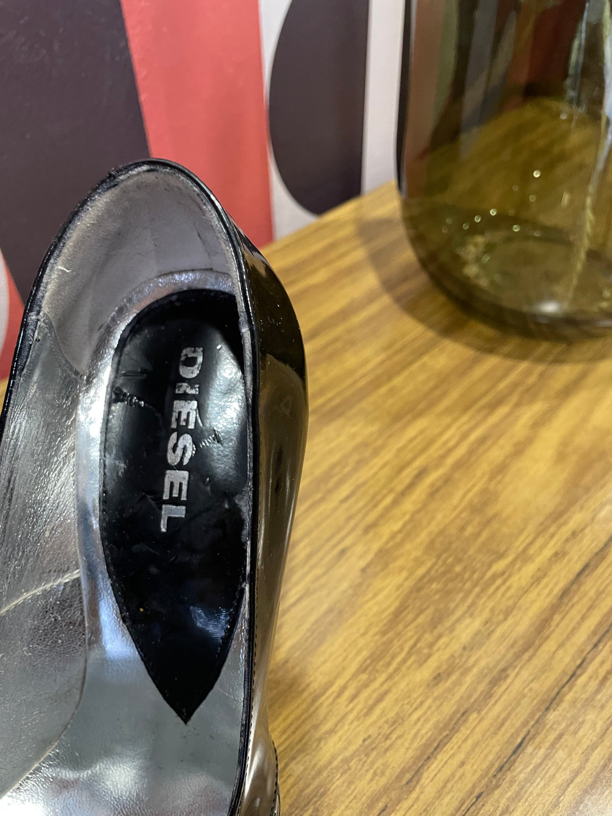 Vintage, Δερμάτινες Γυναικείες Γόβες DIESEL σε Μαύρο Χρώμα (No 38)