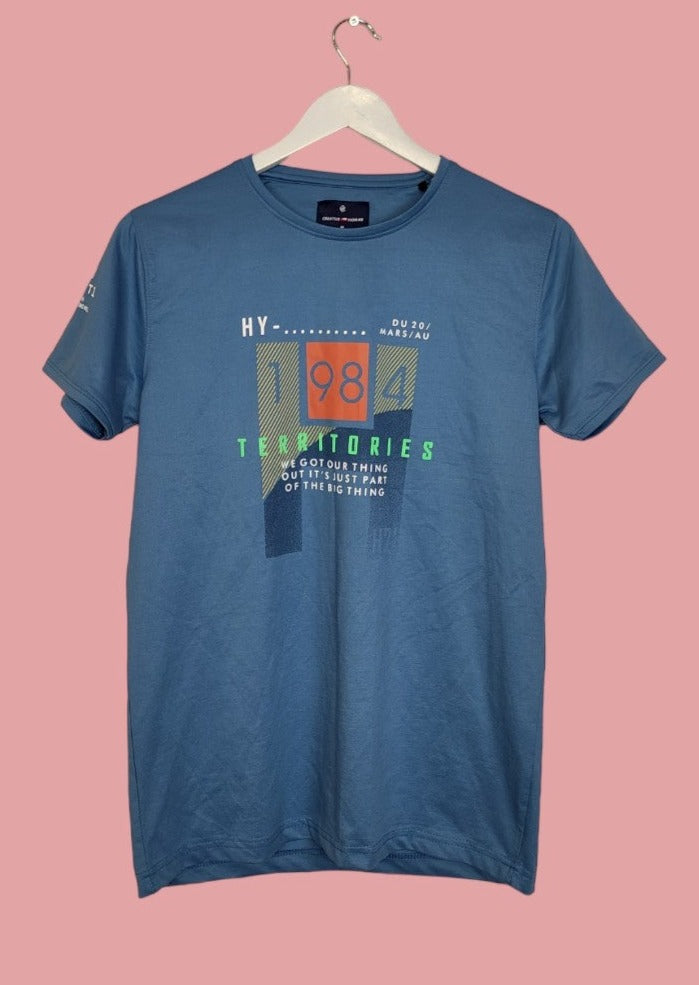 Ανδρική Μπλούζα - T-Shirt CREATIVE HOMME σε Μπλε Χρώμα (Small)