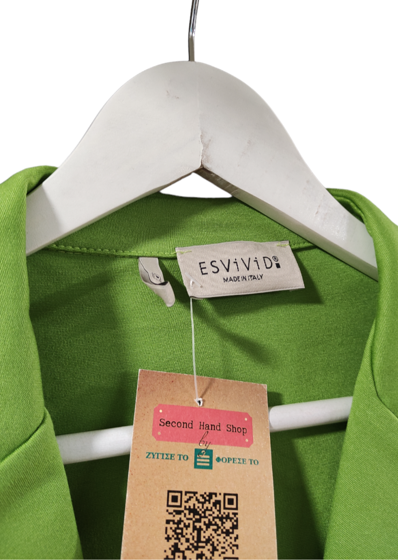 Ιταλικό, Γυναικείο Σακάκι ESVIVID  σε Λαχανί χρώμα (S/Μ)