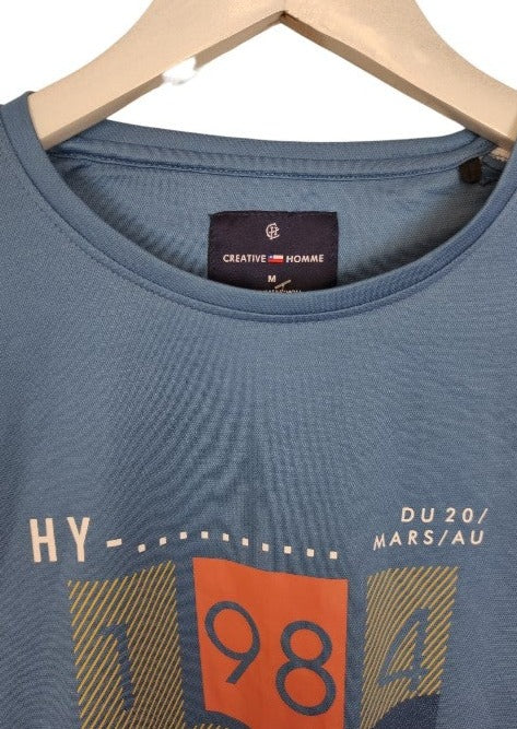 Ανδρική Μπλούζα - T-Shirt CREATIVE HOMME σε Μπλε Χρώμα (Small)