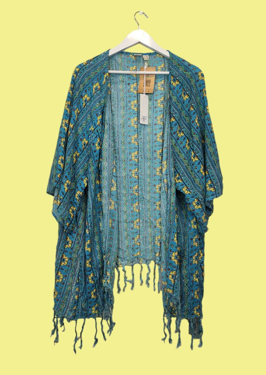 Stock, Ινδική, Εμπριμέ Τουνίκ LAGACI σε Βεραμάν χρώμα (L/XL, Καλύπτει άνετα έως και 2XL)