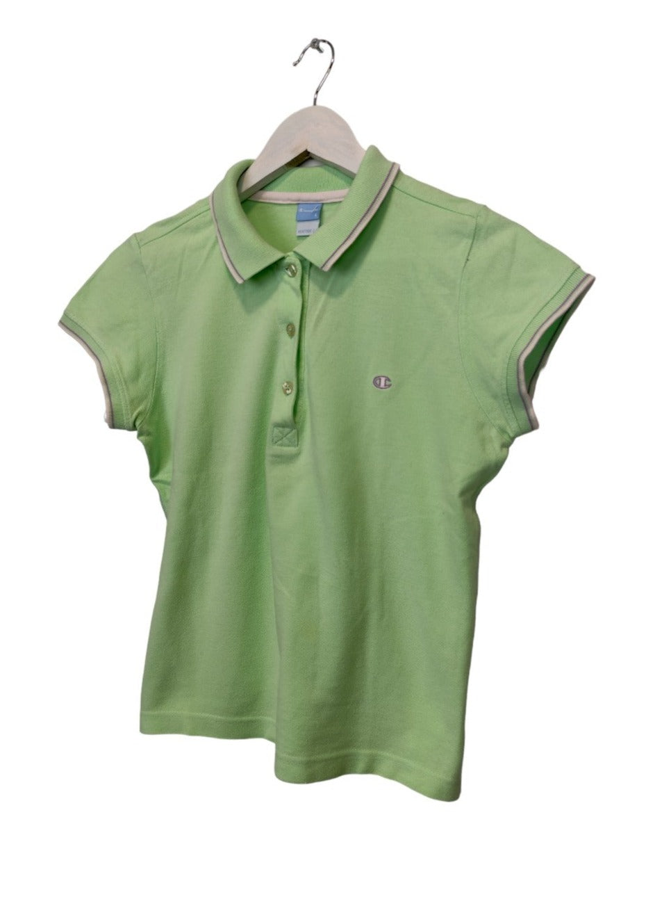 Γυναικεία Μπλούζα - T-Shirt Polo Style CHAMPION Heritage Fit σε Παλ Πράσινο Χρώμα (Small)