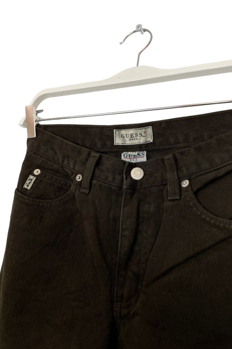Carrot Fit, Vintage Γυναικείο Tζιν Παντελόνι GUESS σε Σκούρο Καφέ Χρώμα (XS-No27)