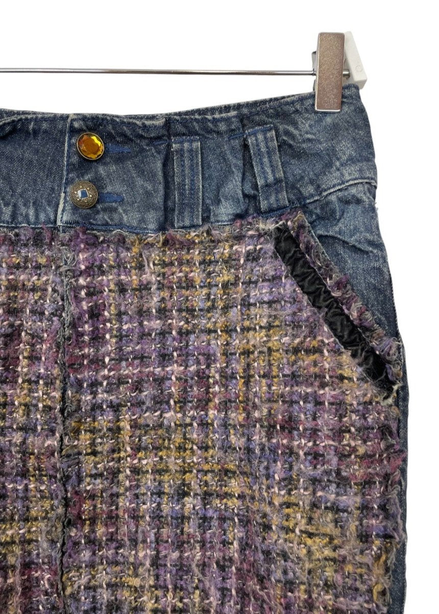 Μίνι Τζιν Φούστα DESIGUAL σε Ξεθωριασμένο Denim (Small)