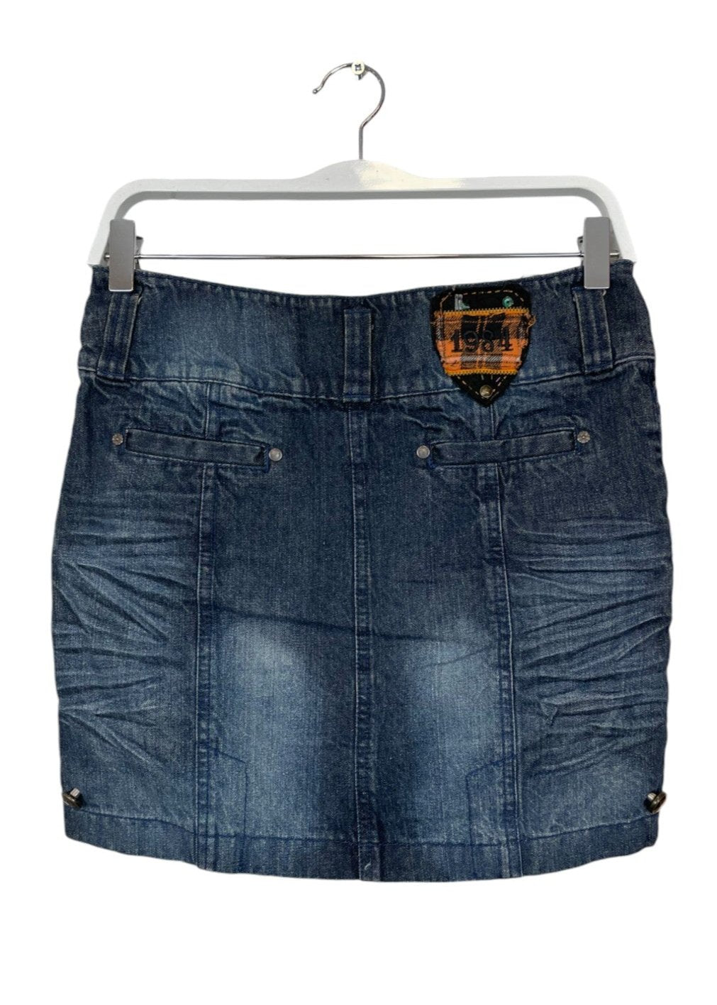 Μίνι Τζιν Φούστα DESIGUAL σε Ξεθωριασμένο Denim (Small)