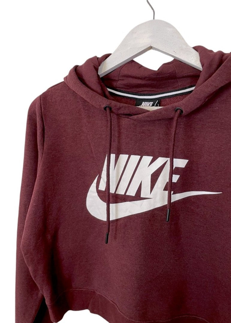 Γυναικεία Φούτερ Crop Top Μπλούζα NIKE σε Μπορντώ χρώμα (Medium)