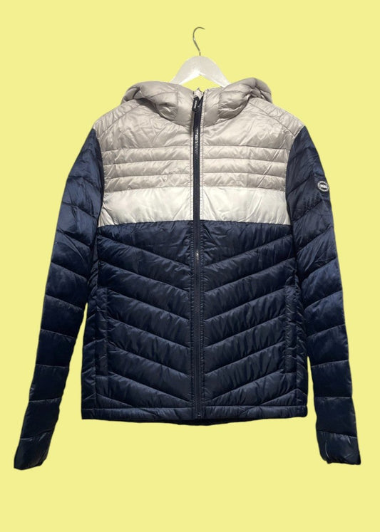 Outlet Ανδρικό Μπουφάν JACK & JONES σε Σκούρο Μπλε - Γκρεζ χρώμα (Small)