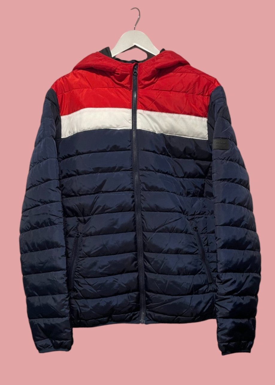 Outlet Ανδρικό Μπουφάν JACK & JONES σε Σκούρο Μπλε - Κόκκινο χρώμα (Medium)