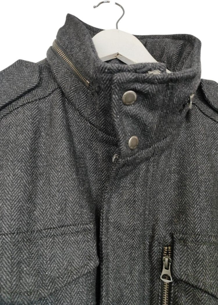 Ανδρικό Παλτό H&M σε Σκούρο Γκρι/ Μαύρο Χρώμα (Large)