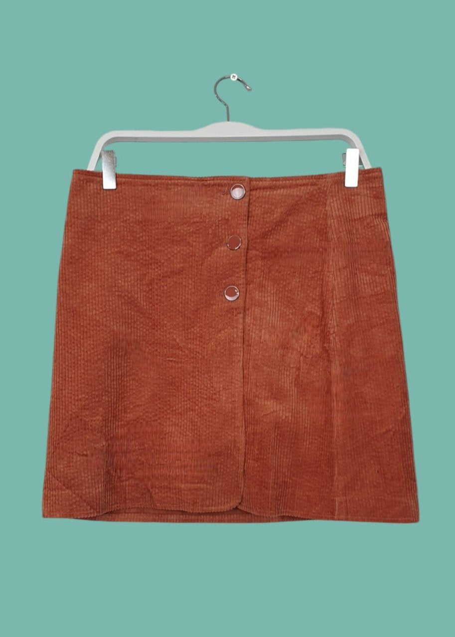 Stock, Μίνι Κοτλέ Φούστα CACHE σε Off Κεραμιδί χρώμα (Medium)