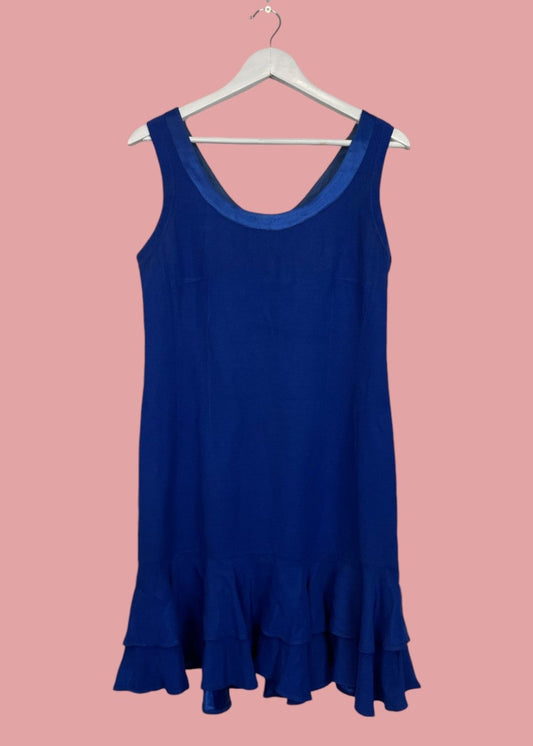 Vintage, Αμάνικο Φόρεμα NEW VOGUE σε Μπλε χρώμα (Medium)