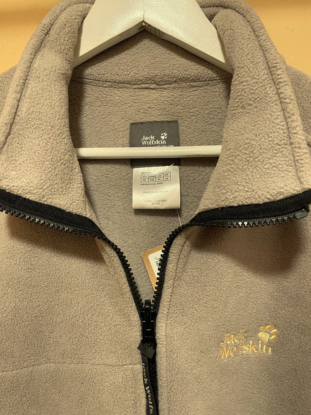 Ανδρική Φλις Ζακέτα JACK WOLFSKIN σε Ανοιχτό Εκρού - Λαδί χρώμα (Large)