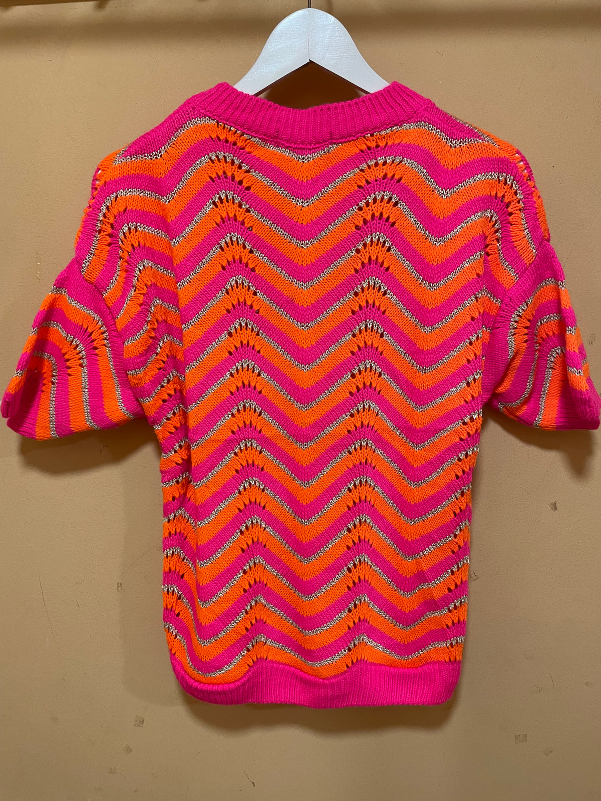 Vintage Γυναικεία Πλεκτή Μπλούζα FASHION MUSTHAVES σε Φλούο χρώματα (Άνετο M-L)