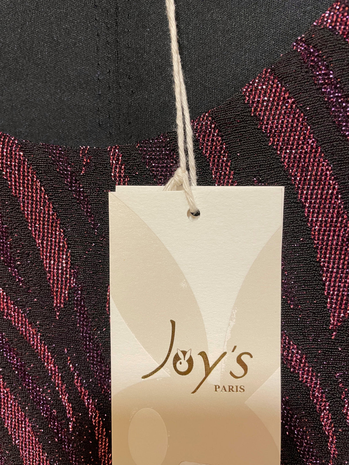 Stock, Lurex Φόρεμα JOY'S PARIS σε Μαύρο - Μωβ χρώμα (S/M)