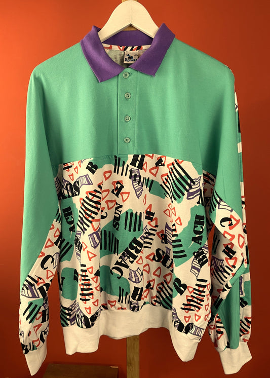 Vintage, Oversized, 80's Φούτερ Μπλούζα RODEO σε Βεραμάν χρώμα (Καλύπτει άνετα έως και Γυναικείο 2XL και Ανδρικό XL)