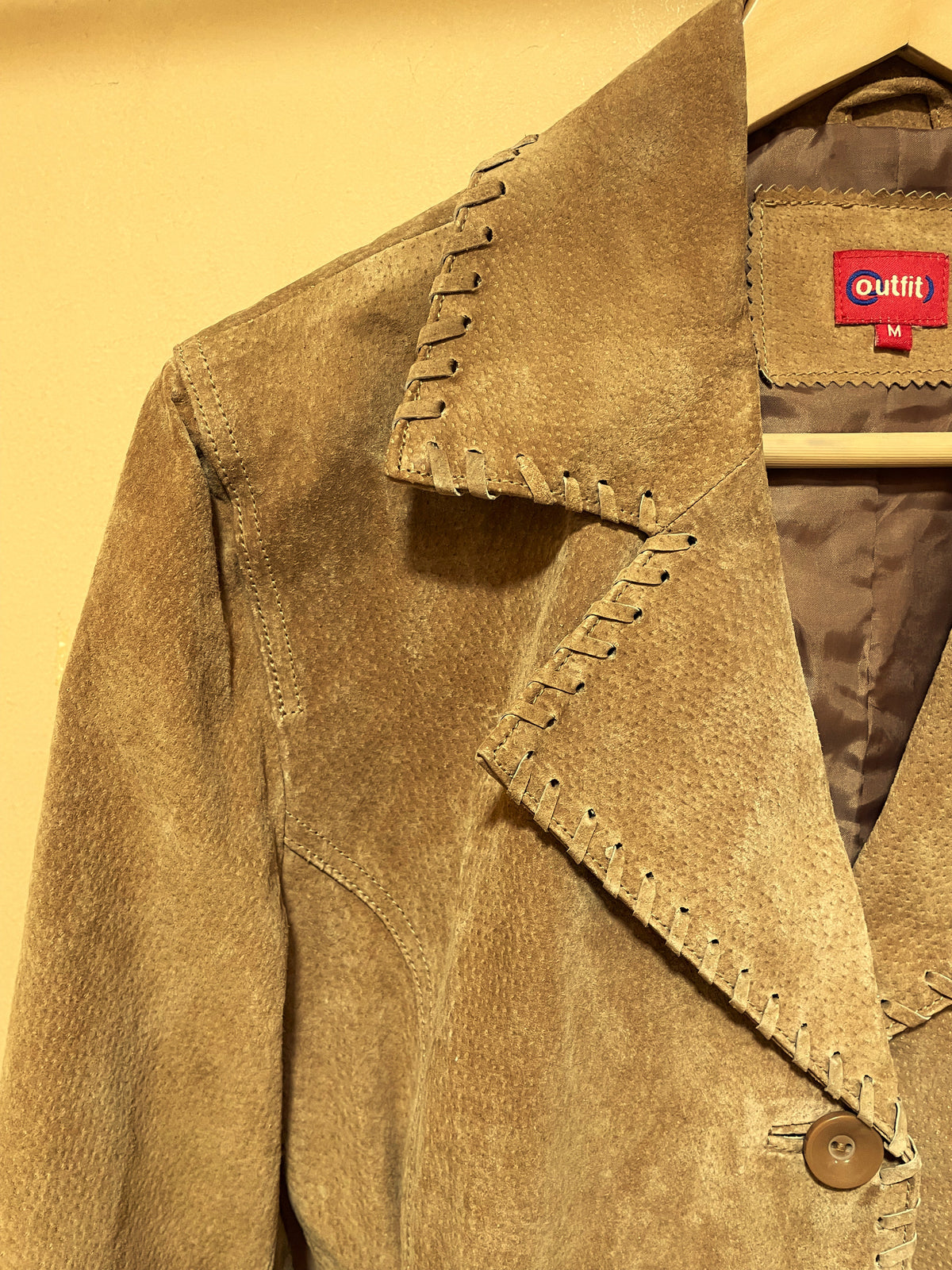 Vintage, Δερμάτινο Γυναικείο Τζάκετ OUTFIT σε Καφέ χρώμα (Medium)