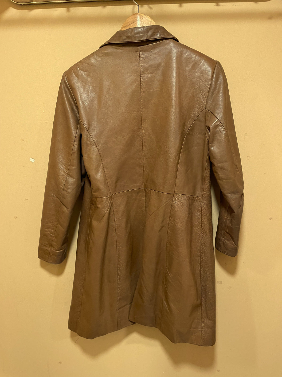 Vintage, Δερμάτινο Παλτό MDK σε Καφέ χρώμα (S/M)
