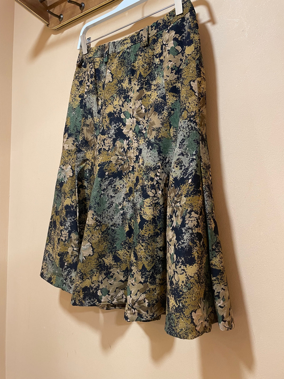 Εμπριμέ, Vintage Φούστα σε Καφέ χρώμα (Medium)