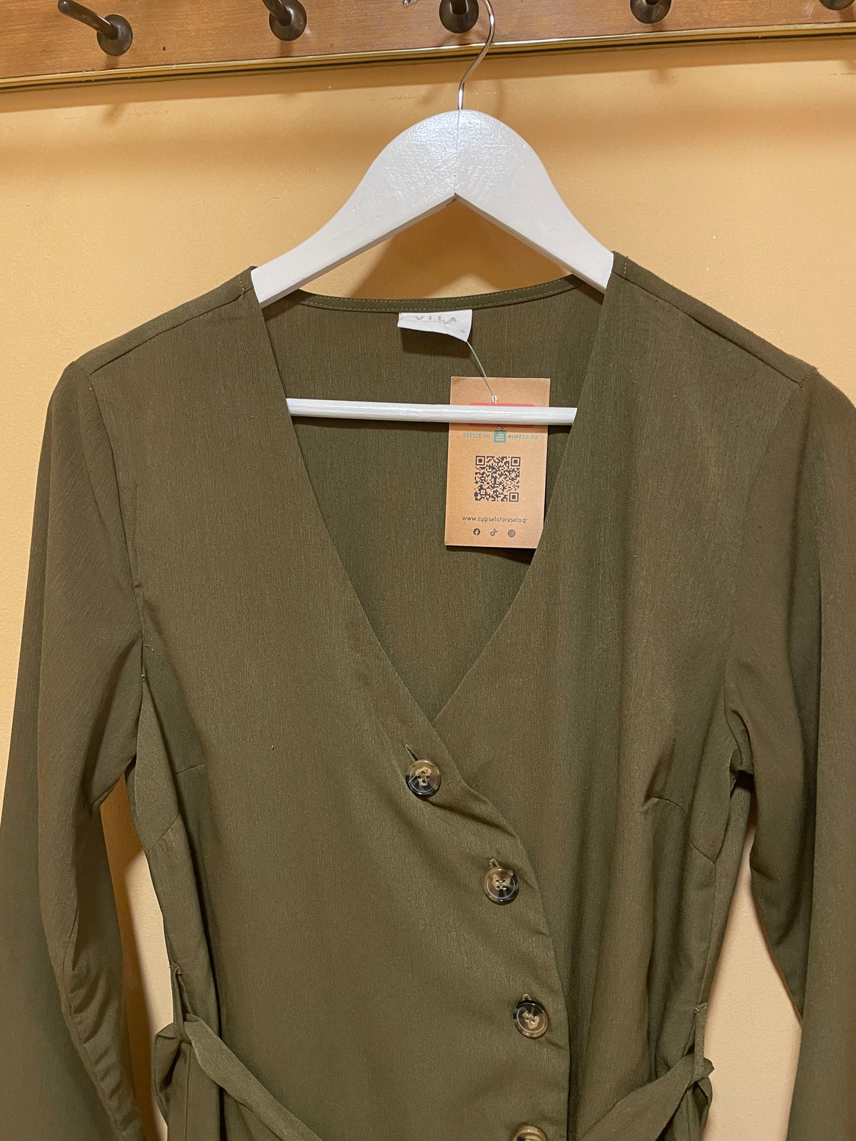 Outlet Φόρεμα / Σεμιζιέ VILA σε Χακί χρώμα (Μ - 38(EUR))