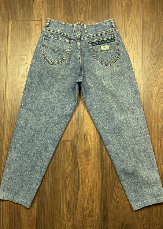 Vintage, Γυναικείο Τζιν Παντελόνι CLARK Old Look σε Σιέλ Denim (No 32-Medium)