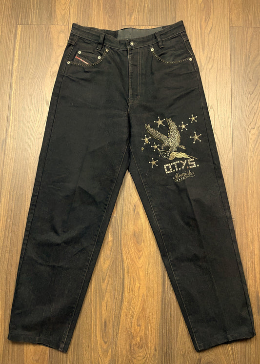 UNIQUE ITEM: Vintage, Γυναικείο Τζιν Παντελόνι OTYS Munich σε Μαύρο Denim (Άνετο M)