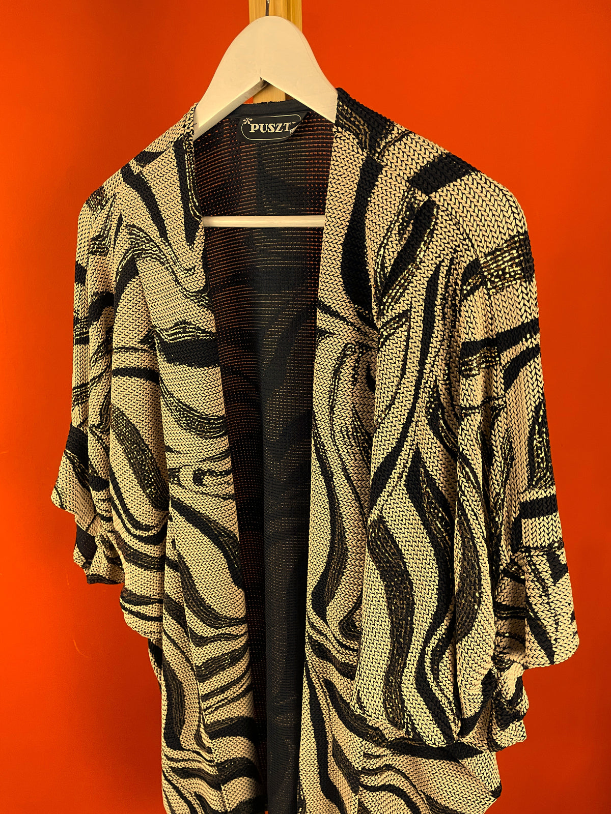Oversized, Vintage Γυναικεία PUSZTA σε Ζαχαρί / Μαύρο χρώμα (Καλύπτει άνετα ως και 2XL)