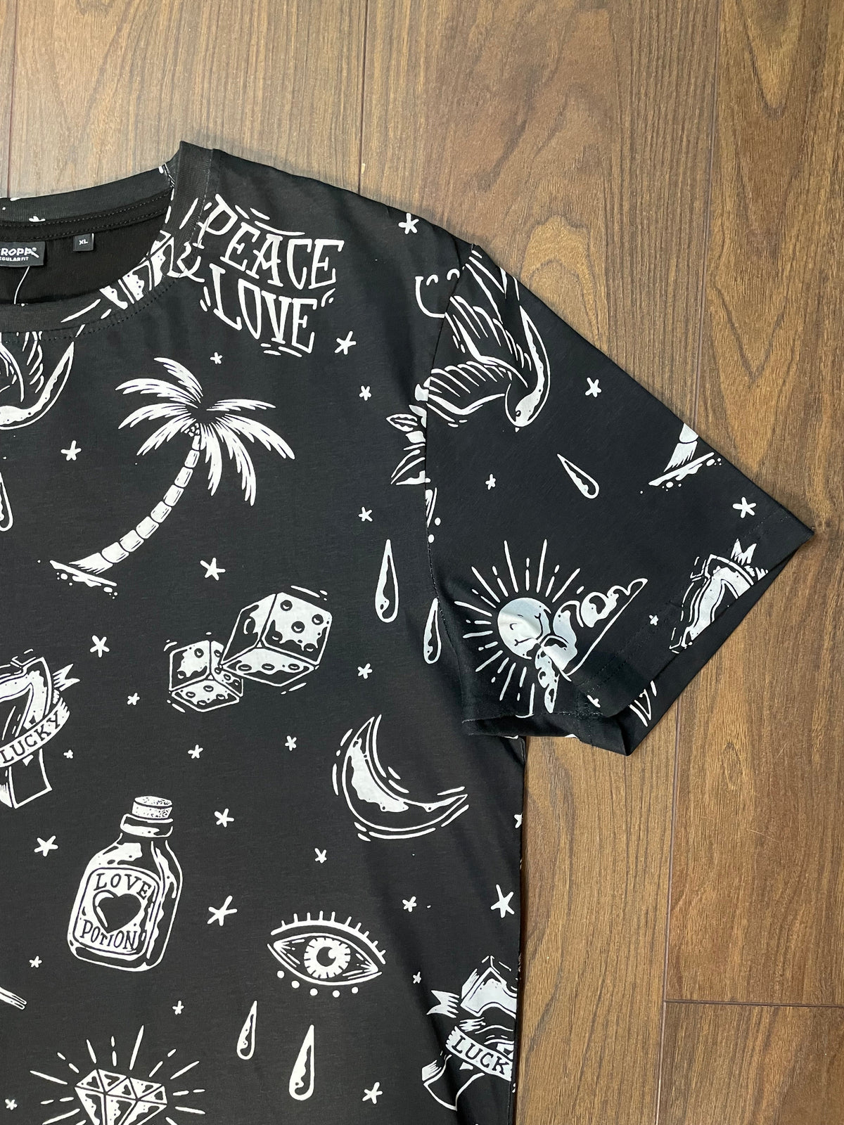 Ανδρική, Printed, Kοντομάνικη Μπλούζα -T-Shirt CROPP σε Μαύρο χρώμα (L/XL)