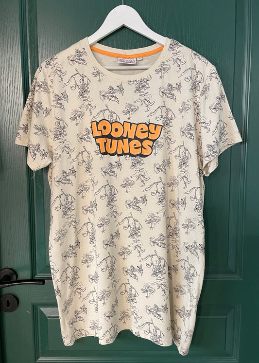 Ανδρική, Kοντομάνικη Μπλούζα -T-Shirt LOONEY TUNES σε Ζαχαρί χρώμα (Large)