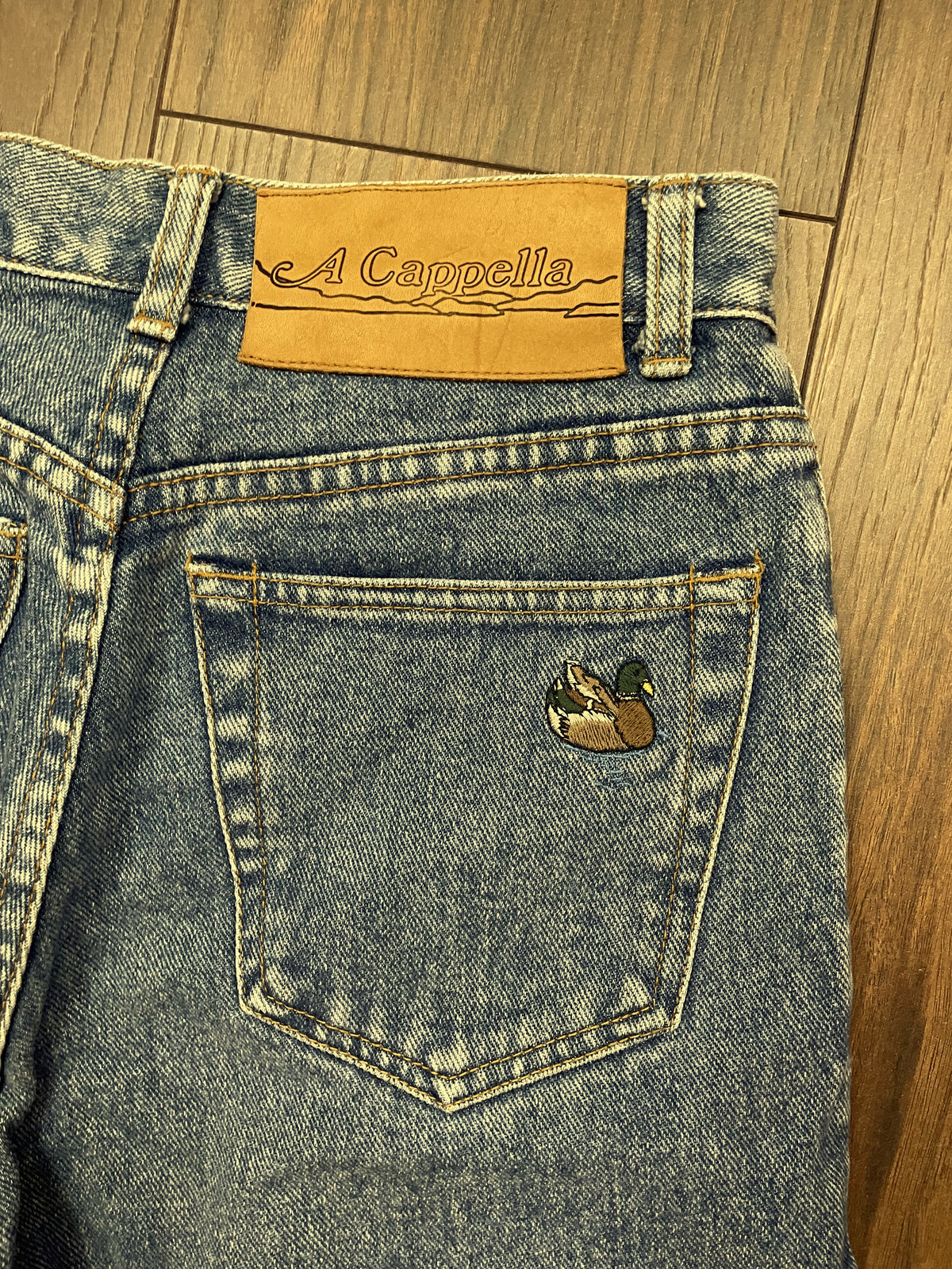 Vintage, Γυναικείο Τζιν Παντελόνι A CAPPELLA σε Σιέλ Denim (Small)