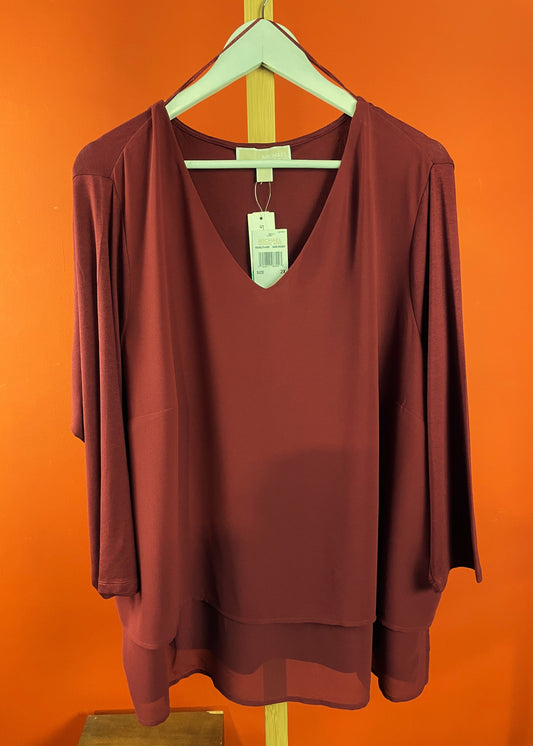 Stock, Γυναικεία Μπλούζα MICHAEL KORS σε Βυσσινί χρώμα (2XL)