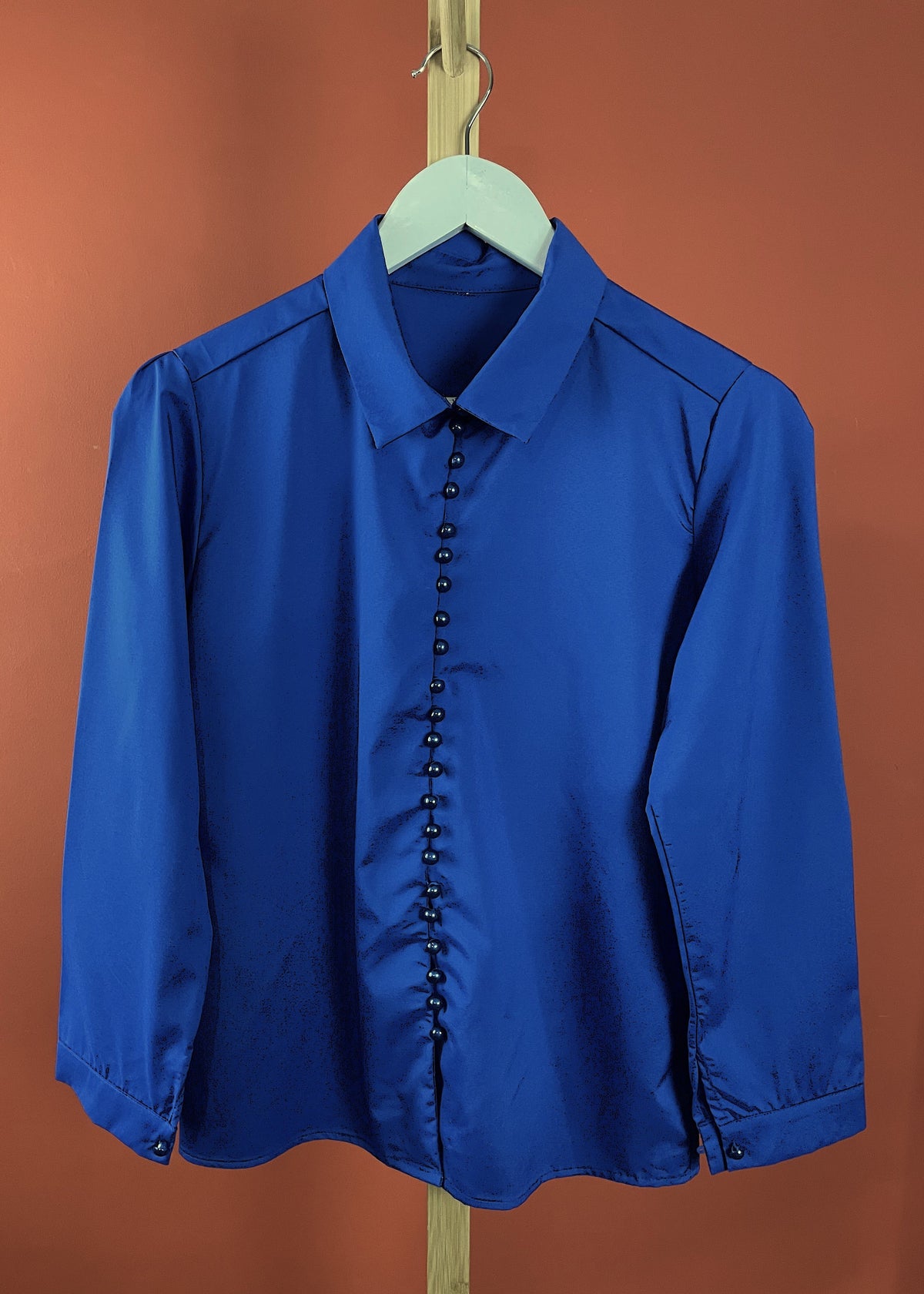 Vintage Γυναικείο Πουκάμισο σε Μπλε Ρουά (Small)