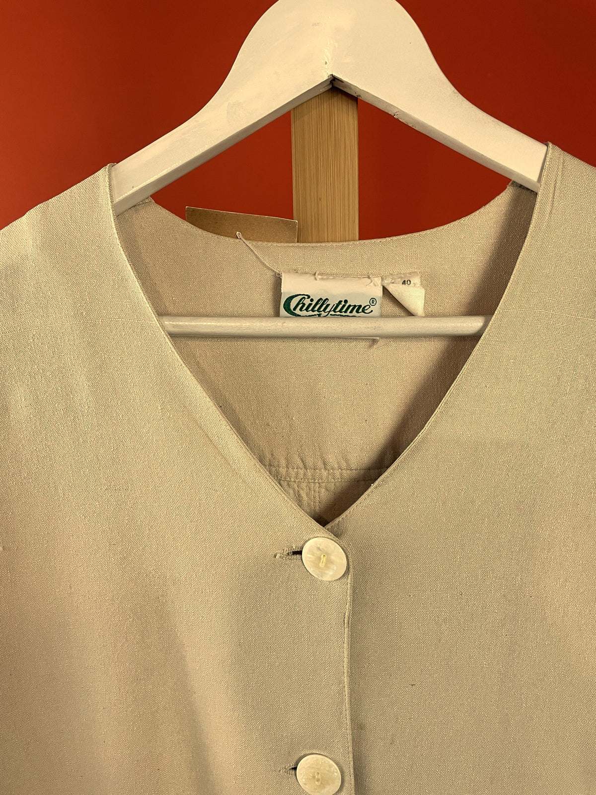 Premium Vintage, Μεταξωτό Γυναικείο Σακάκι CHILLY TIME στο χρώμα της Άμμου (Άνετο M /L)