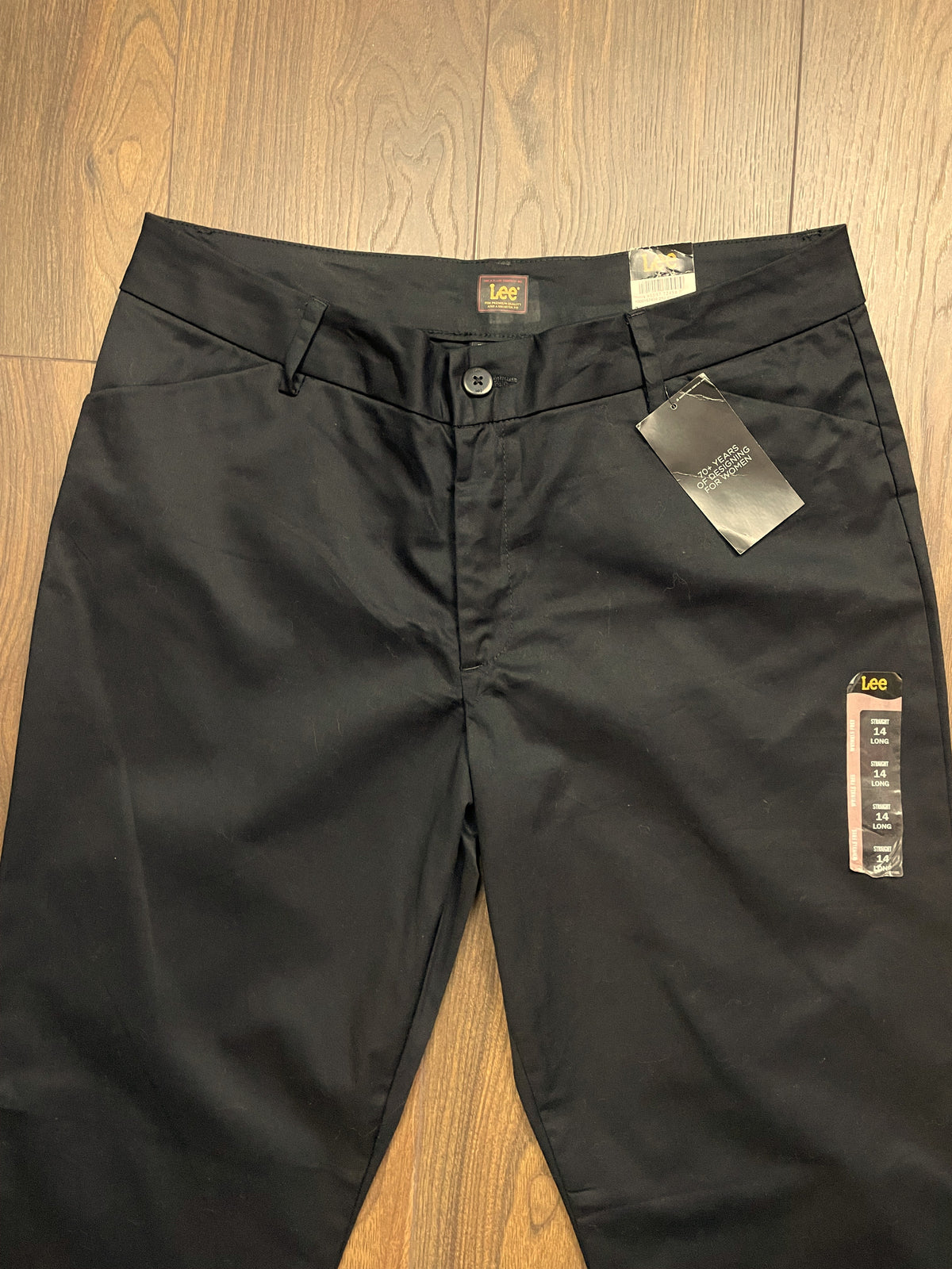 Stock, Γυναικείο Παντελόνι LEE Straight Long - Mid Rise σε Μαύρο χρώμα (No 14- XL)