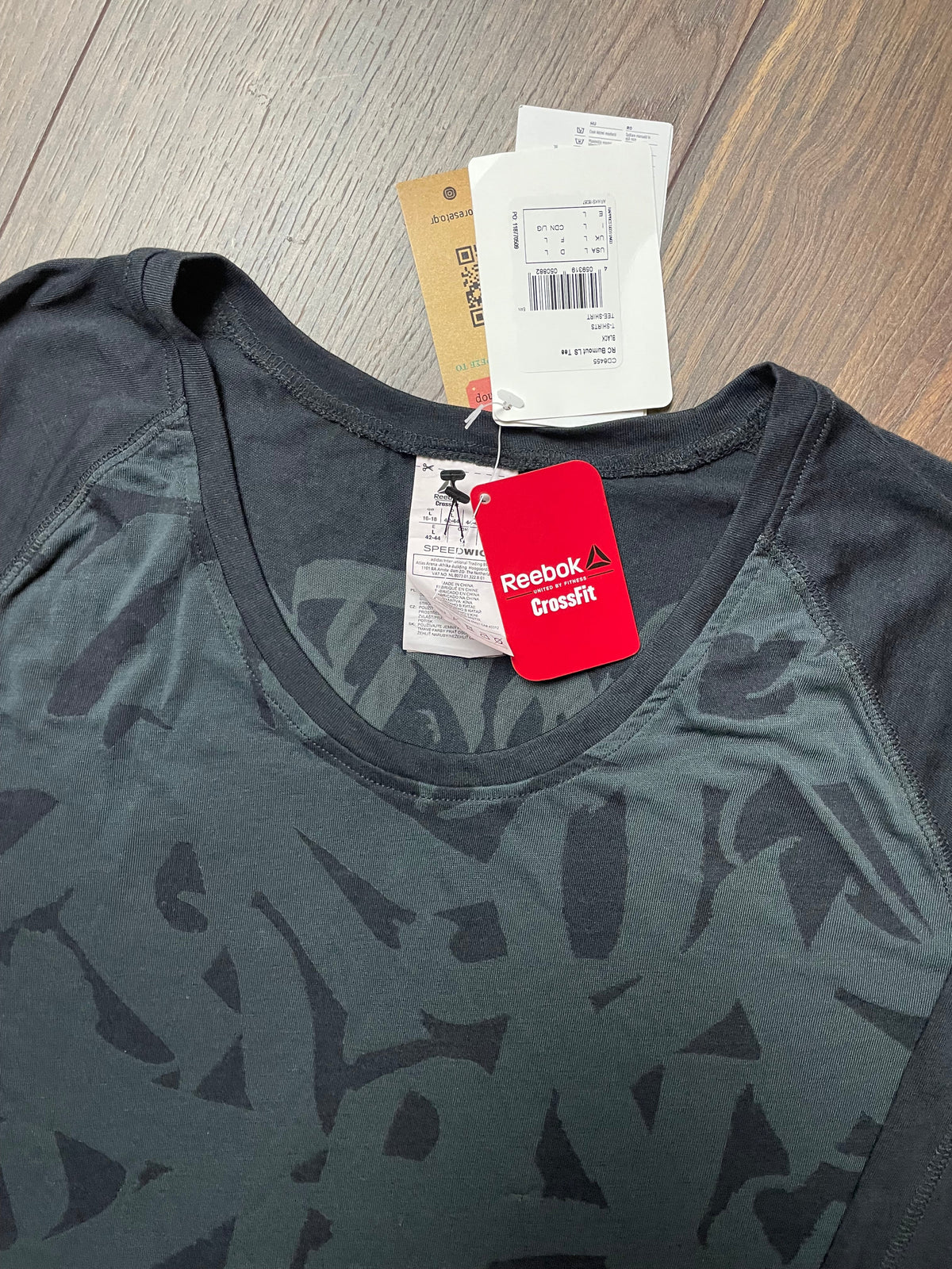 Stock, Αθλητική Γυναικεία Μπλούζα REEBOK σε Σκούρο Γκρι - Χακί Χρώμα (Large)