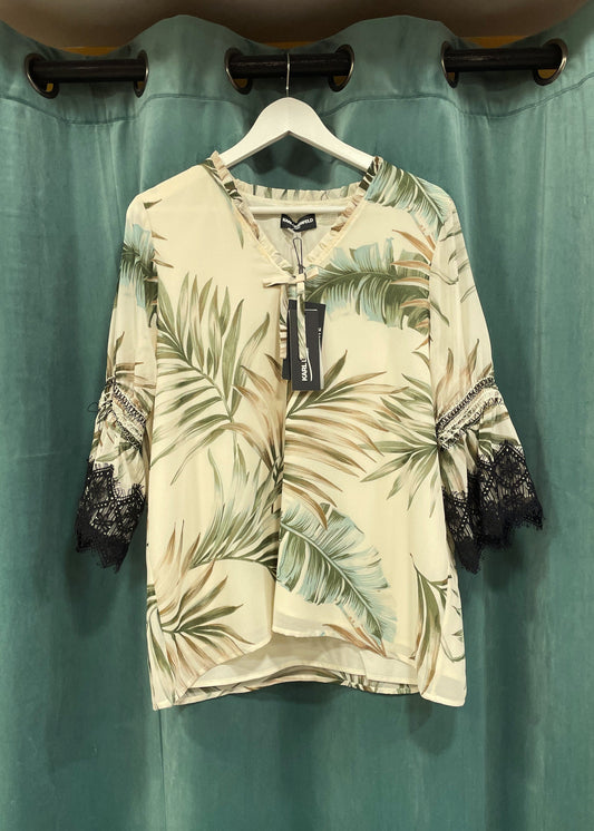 Stock, Γυναικεία Μπλούζα KARL LAGERFELD Paris σε Ζαχαρί χρώμα (Σχετικά άνετο M)