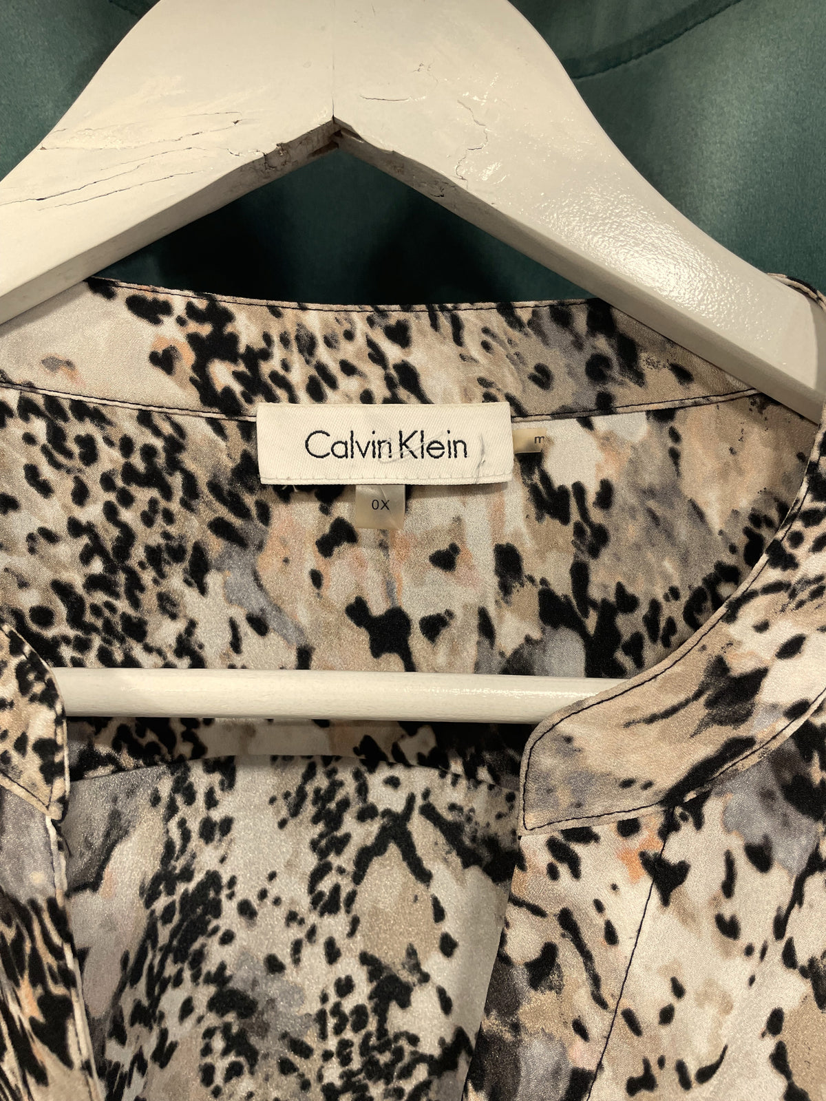 Εμπριμέ Γυναικείο Πουκάμισο CALVIN KLEIN  σε γήινα χρώματα (XL)