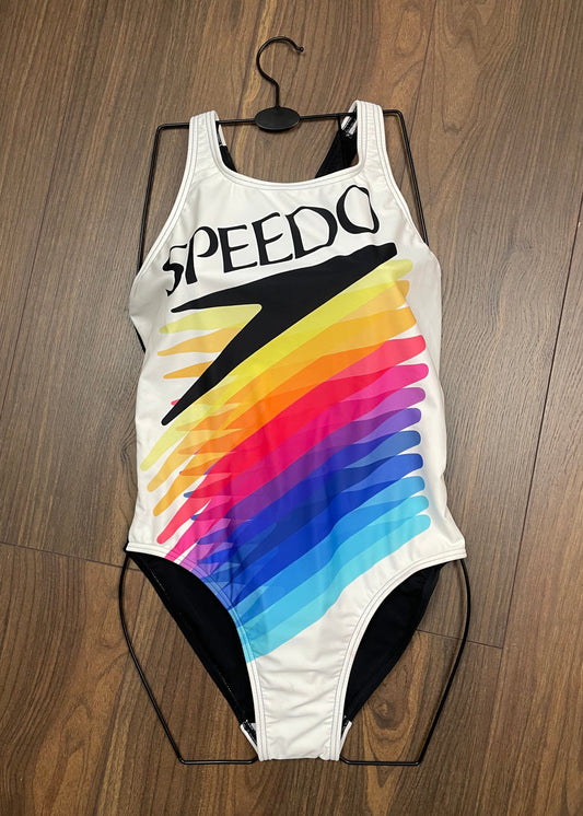 Stock, Ολόσωμο Γυναικείο Μαγιό SPEEDO σε Λευκό - Μαύρο χρώμα (Άνετο L)