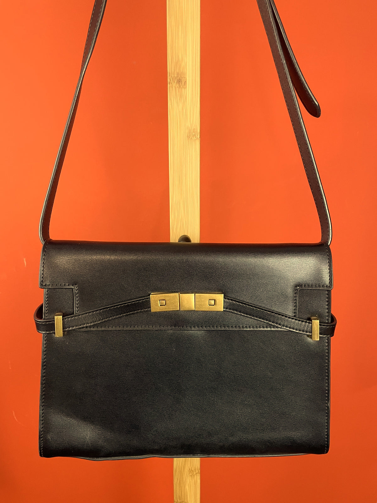 UNIQUE ITEM: Πιστό αντίγραφο της PREMIUM σειράς Manhattan SAINT LAURENT - Δερμάτινη Τσάντα ώμου σε Μαύρο χρώμα