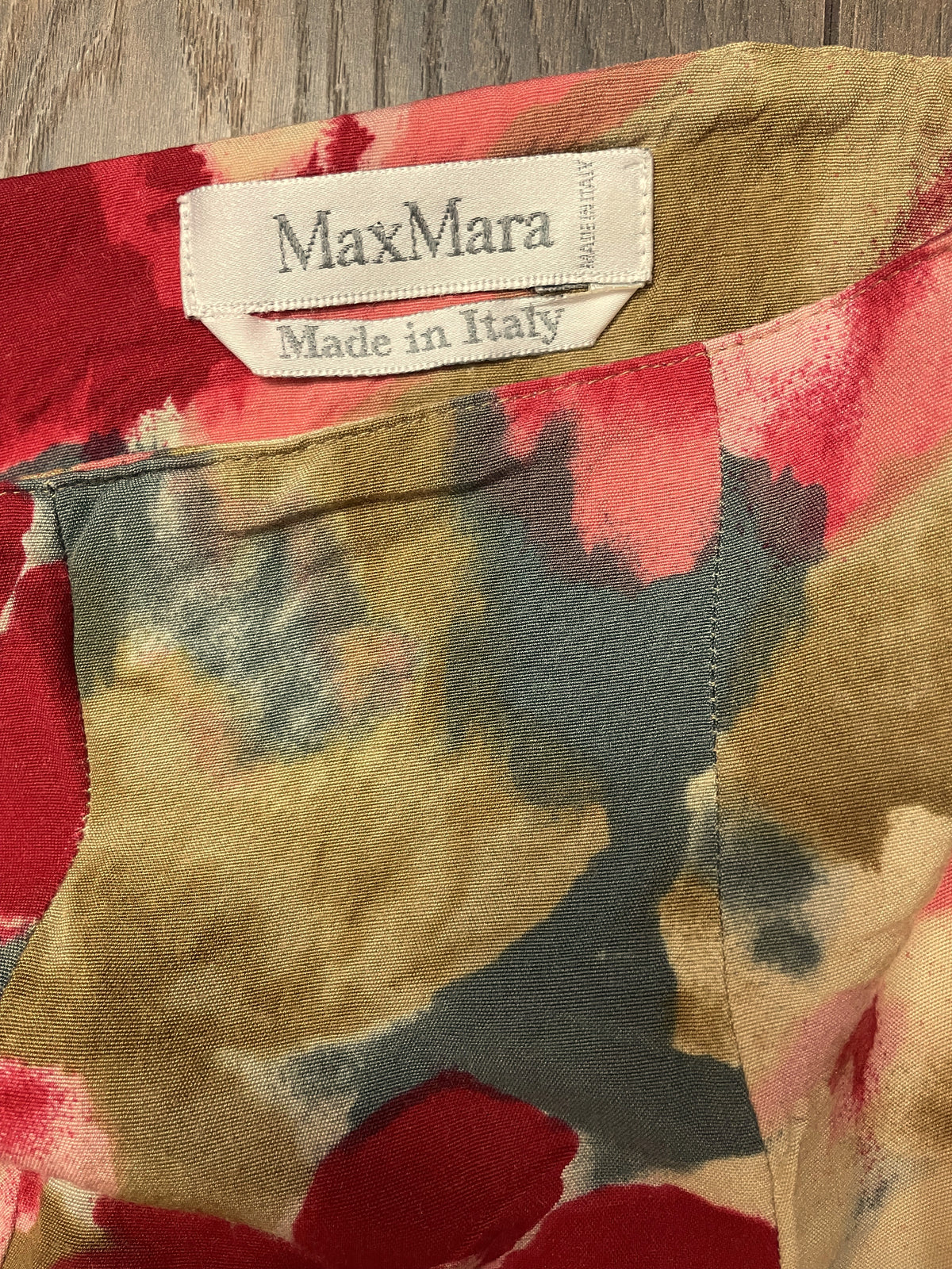 Εμπριμέ Παντελόνα από Βισκόζη και Μετάξι MAX MARA σε Καλοκαιρινά χρώματα (Small)
