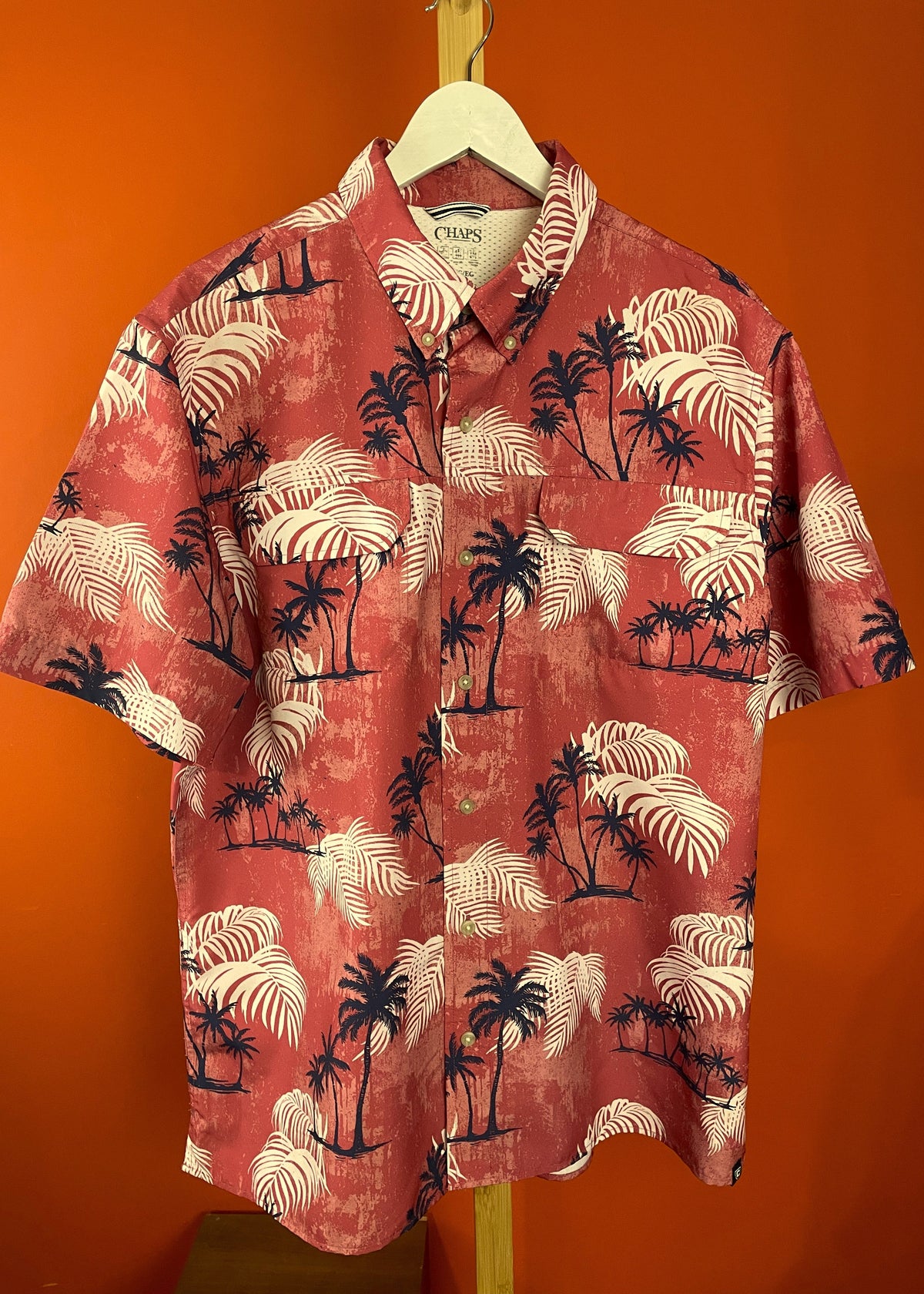 Hawaiian Ανδρικό Πουκάμισο CHAPS σε Κεραμιδί χρώμα (L/XL)