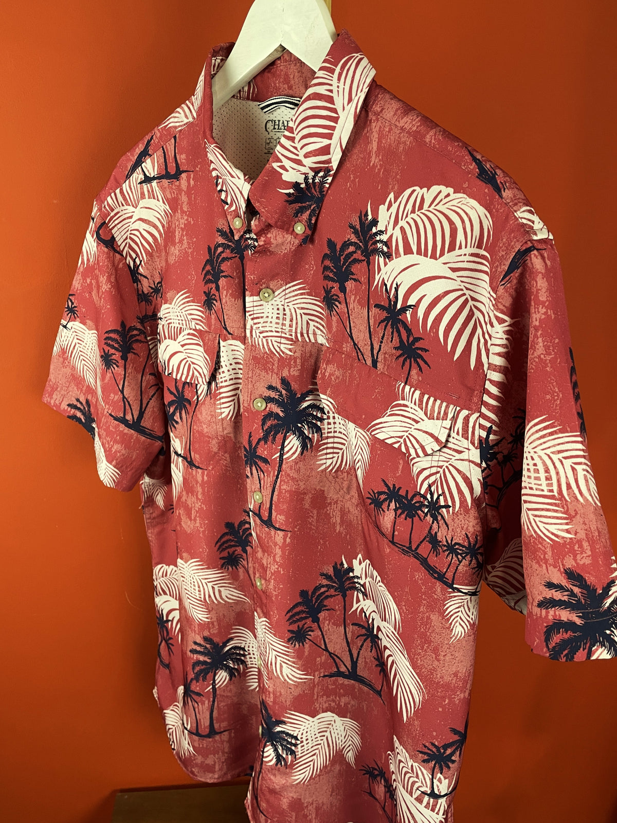 Hawaiian Ανδρικό Πουκάμισο CHAPS σε Κεραμιδί χρώμα (L/XL)